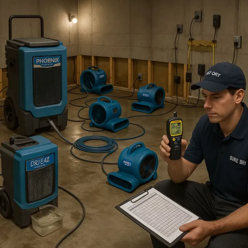 Structural Drying and Dehumidification process in Mountain View, NC
